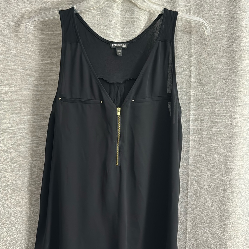 Black express zipper tank top